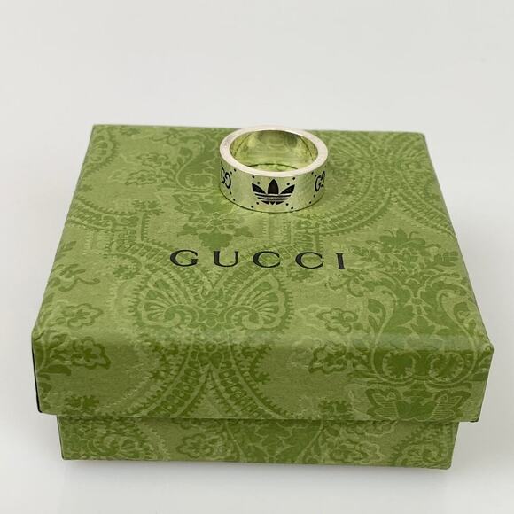 NIB Gucci x Adidas Engraved Extra-wide Ring In Undefined Size 21 - Picture 5 of 11